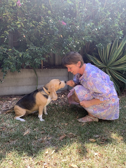 Aneta with dog